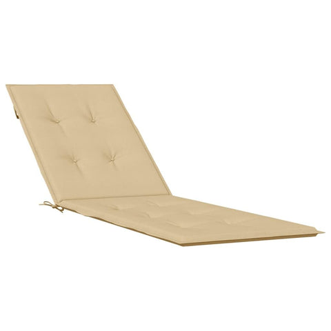 vidaXL Deck Chair Cushion Pillow - Melange Beige, 100% Polyester Fabric, Foam Fiber Filling, Non-Slip Design for Outdoor/Indoor Patio and Garden, 29.5" x 19.7" x 1.2"