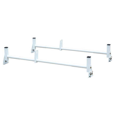 Buyers Products 1501310 Ladder Rack for Work Van, Adjustable Width, White Powder-Coated Carbon Steel, Contractor Rack for Vans, Cargo Rack for Vans