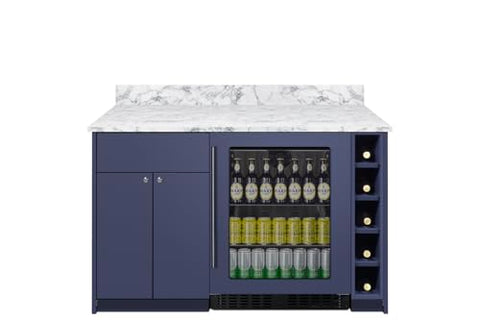 Summit Bar Cabinet with Beverage Center, and Wine Storage, All in One Bar with Refrigerator, ADA Compliant, Navy- MESAMN33