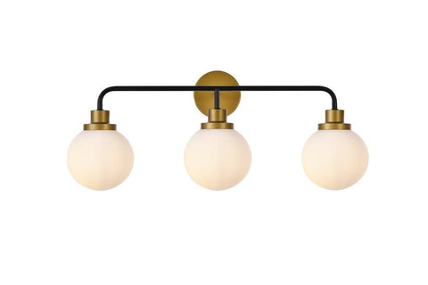 Living District Hanson 3-Light Metal Bath Sconce in Black and Brass