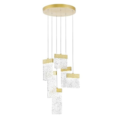 CWI Lighting Carolina 20'' Modern LED Chandelier with Pewter Finish for Living Room, Dining Room, Bedroom – Integrated LED, No Bulb Required – BACL Certified with 3-Year Warranty