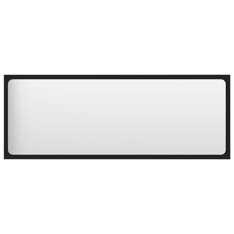 vidaXL Bathroom Mirror 39.4"x0.6"x14.6" in Black | Modern Style Wall Decorative Mirror | Sturdy Engineered Wood and Acrylic Material