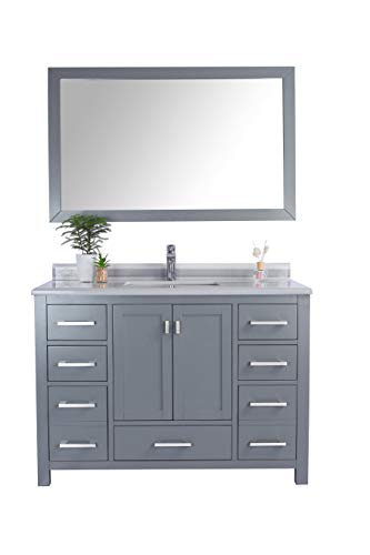 Wilson 48, Grey Cabinet White Stripe COUNTERTOP