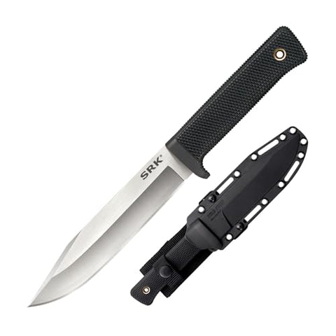 COLD STEEL SRK 6" VG-10 San Mai Clip Point Razor-Sharp Blade 4.75" Kray-Ex Handle Tactical Fixed Blade Knife w/Secure-Ex Sheath