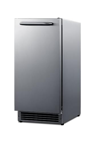 Summit 15" Drain Free Ice Maker, Outdoor Ice Maker, 25 lb. Production Capacity, ADA Compliant, Stainless Steel- BIM27OSADA