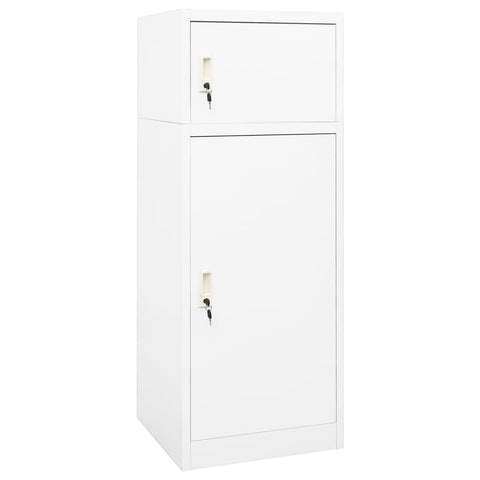 vidaXL Saddle Cabinet 20.9"x20.9"x55.1"; White Steel; Two Lockable Compartments, Ample Storage, Suitable for Equestrian Equipment
