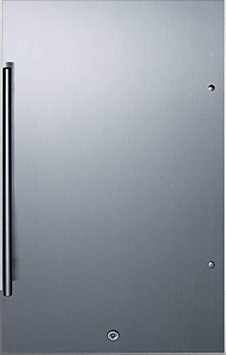 Summit 19” Refrigerator, Shallow Depth, Built-in, Outdoor Refrigerator, ENERGYSTAR, 3.13 cu.ft.Capacity, Stainless Steel- SPR196OSCSS