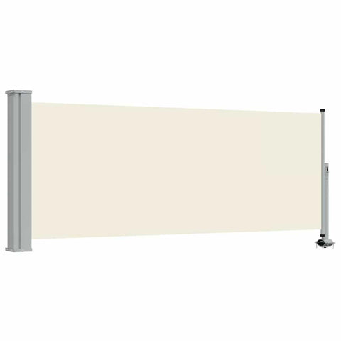 vidaXL Retractable Side Canopy for Patio 100 x 300 cm Off-White Windbreak