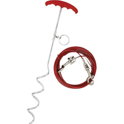 Boss Pet 01316 20' Large Dog Spiral Stake & Cable