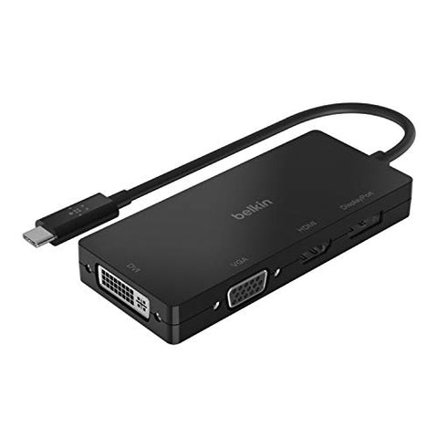 USB-C Video Adapter DisplayPort/DVI/HDMI/USB-C/VGA 4.33 inch Black