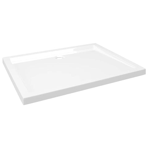 vidaXL Rectangular Shower Base Tray with Low Threshold – ABS Fiberglass Shower Pan Floor Platform for Bathroom Stall or Enclosure Design for Indoor Bath – White, 27.6" x 35.4" x 1.6"