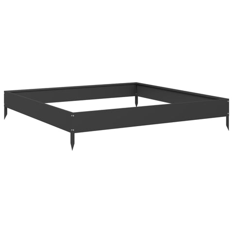 vidaXL Square Garden Raised Bed for Plants 39.4X39.4 in Black Steel Outdoor Planter Ideal for Veggies, Herbs, Flowers Stylish Box for Balcony and Patio