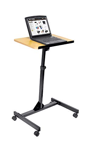 Adjustable-Height Mobile Lectern - Black