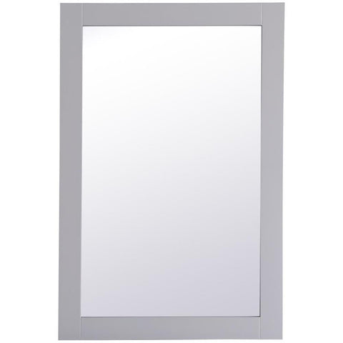 Elegant Decor Aqua 36" x 24" Wood Frame Bathroom Mirror in Gray