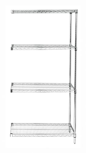 Quantum Storage Systems AD63-2154C Add-On Kit for 63" High 4-Tier Wire Shelving Unit, Chrome Finish, 21" Width x 54" Length x 63" Height