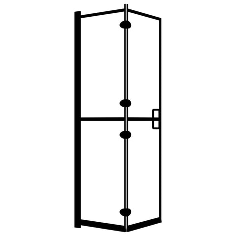 vidaXL Elegant Folding Shower Enclosure with Clean-Cut Design - ESG Single-layer Safety Glass and Aluminum Profile - Easy Access, Simple Installation - Size: 31.5" W x 55.1" H