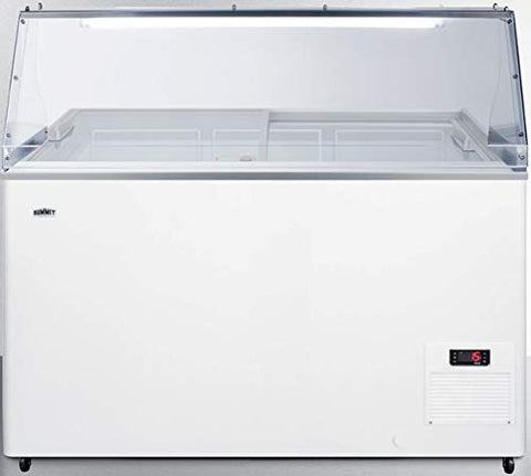 Summit Appliance NOVA35PDC 43" Wide Fully Assembled Commercial Dipping Cabinet with Digital Thermostat, Sneezeguard, Light, Manuela Defrost, Removable Lock, Fan-Cooled Compressor and Casters