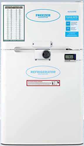 Summit Appliance AGP34RFLCALADA General Purpose ADA Height 2-Door Refrigerator-Freezer with Digital Refrigerator Control, Internal Fan, Combination Lock and NIST Calibrated Alarm/Thermometer