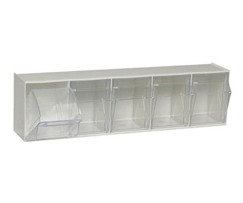 Quantum Storage Systems QTB305WT 5 Drawers Tip Out Cabinet Part Organizer White 7" H x 24" W x 6" D