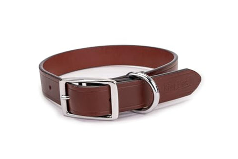 King Buck Leather Dog Collar with D Ring, Leather, Large