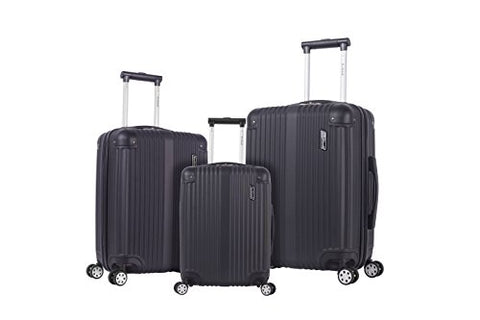 Rockland Berlin Hardside Expandable Spinner Wheel Luggage Set, Black, 3-Piece Set (20/24/28)