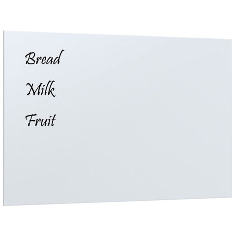vidaXL Wall-Mounted Magnetic Board in White - Tempered Glass Dry-Erase Notice Board for Home, Office, School - with Smooth Writing Surface, Durable Build, and Easy Installation