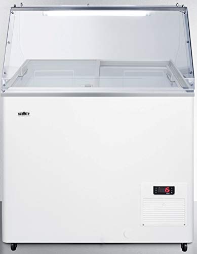Summit Appliance NOVA22PDC 30" Wide Fully Assembled Commercial Dipping Cabinet with Digital Thermostat, Sneezeguard, Light, Manuela Defrost, Removable Lock, Fan-Cooled Compressor and Casters