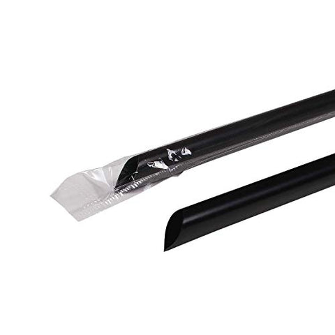 Karat [2,000 ct] 9" Jumbo Straws (5mm Diameter), Individually Wrapped | Black (C9035)