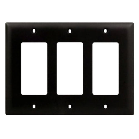 Legrand - On-Q WP1208BK 3Gang Decorator Wallplate, Black