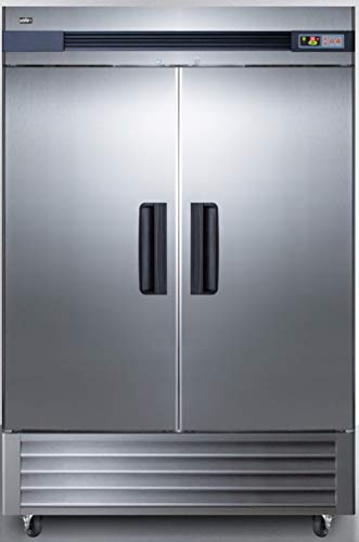 Summit SCRR492 56"" Reach-In Refrigerator with 49 cu. ft. Capacity Self-Closing Doors Temperature Alarm and Automatic Defrost in Stainless Steel
