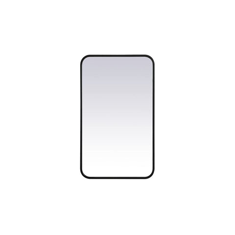Elegant Decor Evermore 18x30 Soft Corner Metal Rectangular Mirror in Black