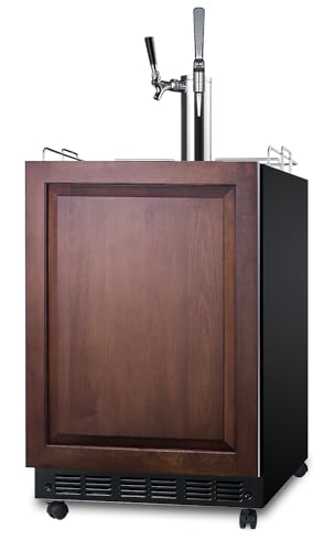 Summit Appliance 24" Wide Beer Kegerator/Refrigerator Combo, Panel Ready Black Interior, Caster Wheels, Residential/Commercial Use (LHD, Beer)*Panel is not included
