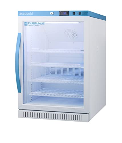ACCUCOLD 6.0 cu.ft. Medical Refrigerator, 24” Wide, Vaccine, Glass Door - ARG6PV