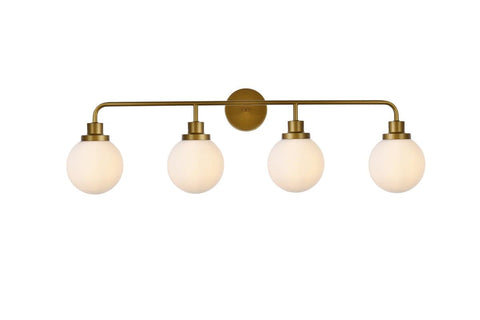 Living District Hanson 4-Light Metal Bath Sconce in Brass and Frosted