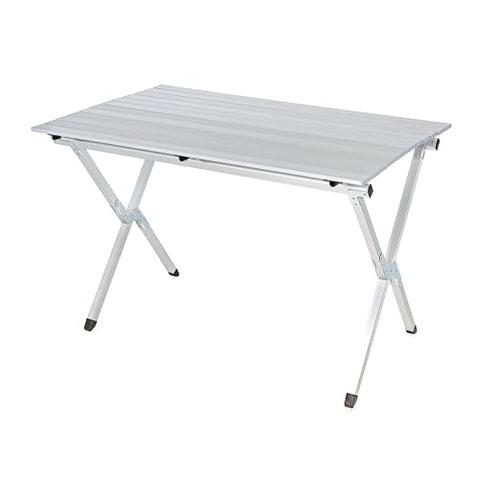 Camco Aluminum Roll-Up Table with Carrying Bag | Lightweight & Easy-to-Carry | Comfortably Sits 4-6 People | Ideal for Tailgating, Camping, The Beach, Parties & More (51892)
