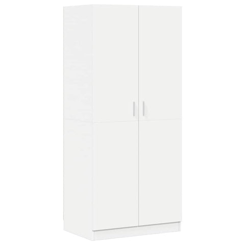 vidaXL Wardrobe in Chic White - Large Engineered Wood Closet with Ample Storage & Hanging Rod, Easy Assembly for Bedroom or Living Room