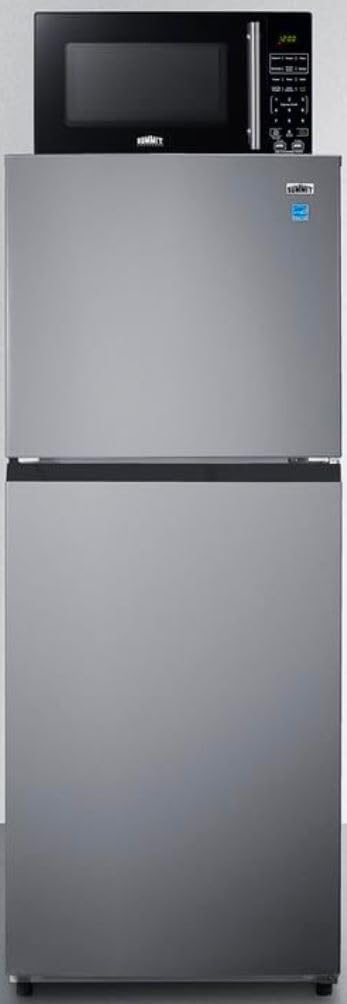 Summit Appliance MRF1089PLALHD Microwave/Refrigerator-Freezer 10.1 cu.ft Combination with Allocator (LHD Stainless Steel Look)