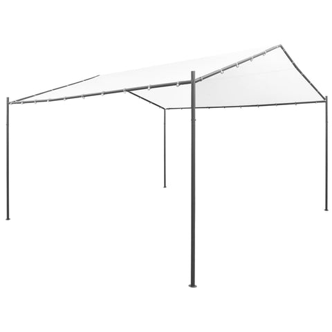 vidaXL White Garden Gazebo for Outdoor Events - Large Oxford Fabric Sunshade Retreat with PA Coating - Durable and Removable - Strong Steel Frame - 157.5x157.5x102.4 inches