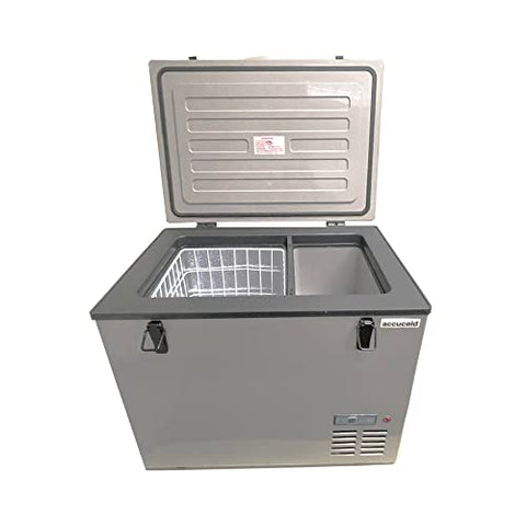 Summit Portable Refrigerator & Freezer, 1.94 cu.ft. Capacity, 12V DC Socket or Standard Wall Outlet, Gray- SPRF56