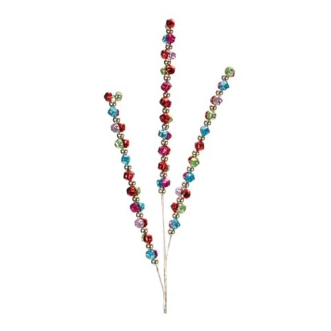 Melrose 87499DS 32 in. Iron & Plastic Jingle Bell Spray Green & Red - Set of 2