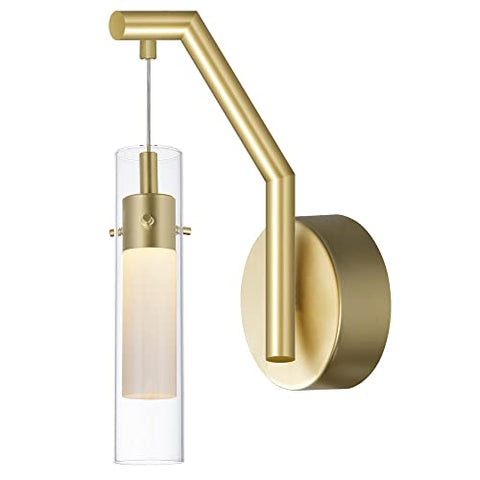 Olinda 5-Inch Integrated LED Wall Sconce – Satin Gold Finish, Modern Wall Light for Bathroom, Hallway, and Bedroom