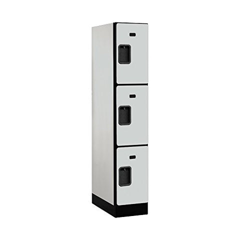 Salsbury Industries Triple Tier Designer Wood Locker, Gray, 5' 1" x 21"