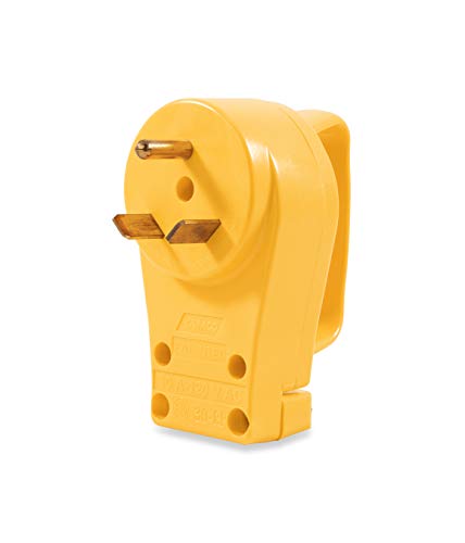 Camco 55245 30A Plug with PowerGrip - Clamshell, Yellow|Yellow