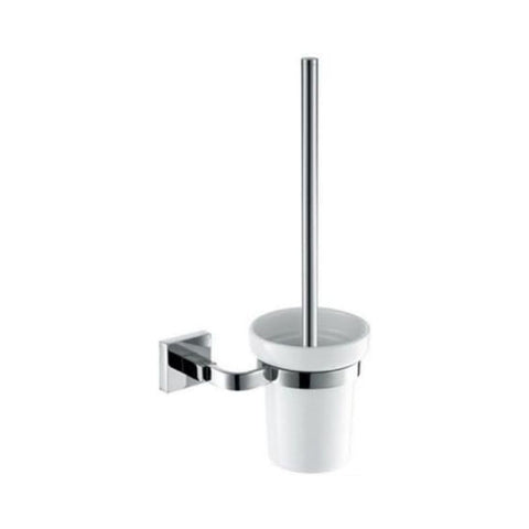 Oakestry Aqua Squadra Wall Mount Stainless Steel Toilet Brush with Removable Holder Concealed Mounting Anti-Rust Corrosion-Resistant Finish Space-Saving Modern Floating Design