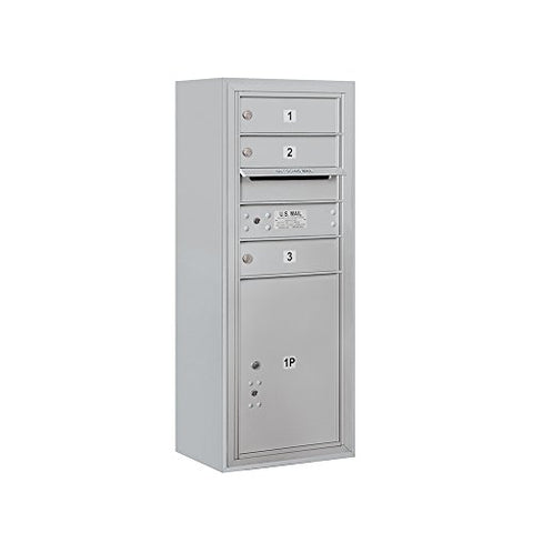 Salsbury Industries 3810S-03AFP Front Loading/Single Column Surface Mounted Horizontal 4C Mailbox, Aluminum
