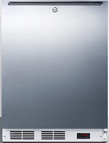 Summit Appliance VT65MLBISSHHADA ADA Compliant Built-in Medical All-Freezer Capable of -25ºC Operation with Front Lock, Wrapped Stainless Steel Door, Horizontal Handle and White Cabinet