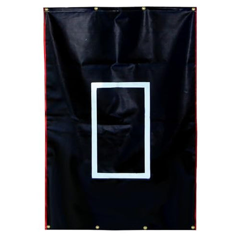 Cimarron Sports Heavy Dual Use 4'W x 6'H Black Vinyl Baseball Softball Batting Cage Backstop Net Protector and Pitcher Target Training Aid with Durable Brass Grommets for Hanging