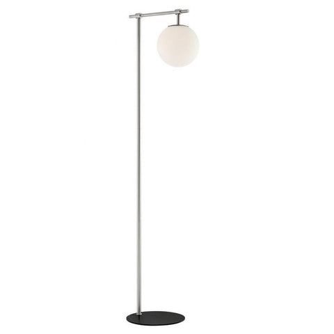 Lite Source Lencho Brushed Nickel Floor Lamp with Frosted Glass