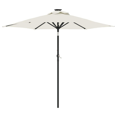 vidaXL Garden Parasol with Steel Pole - White 88.6"x88.6"x83.5", Crank and Tilt Mechanism, Outdoor Umbrella for Sun and Rain Protection