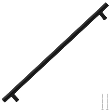 vidaXL Set of 5 Black Stainless Steel T Bar Cabinet Handles 18.9in for Kitchen and Furniture Use Modern Minimalistic Design with Complete Mounting Hardware Included Handle Pulls Drawer Pull Durable